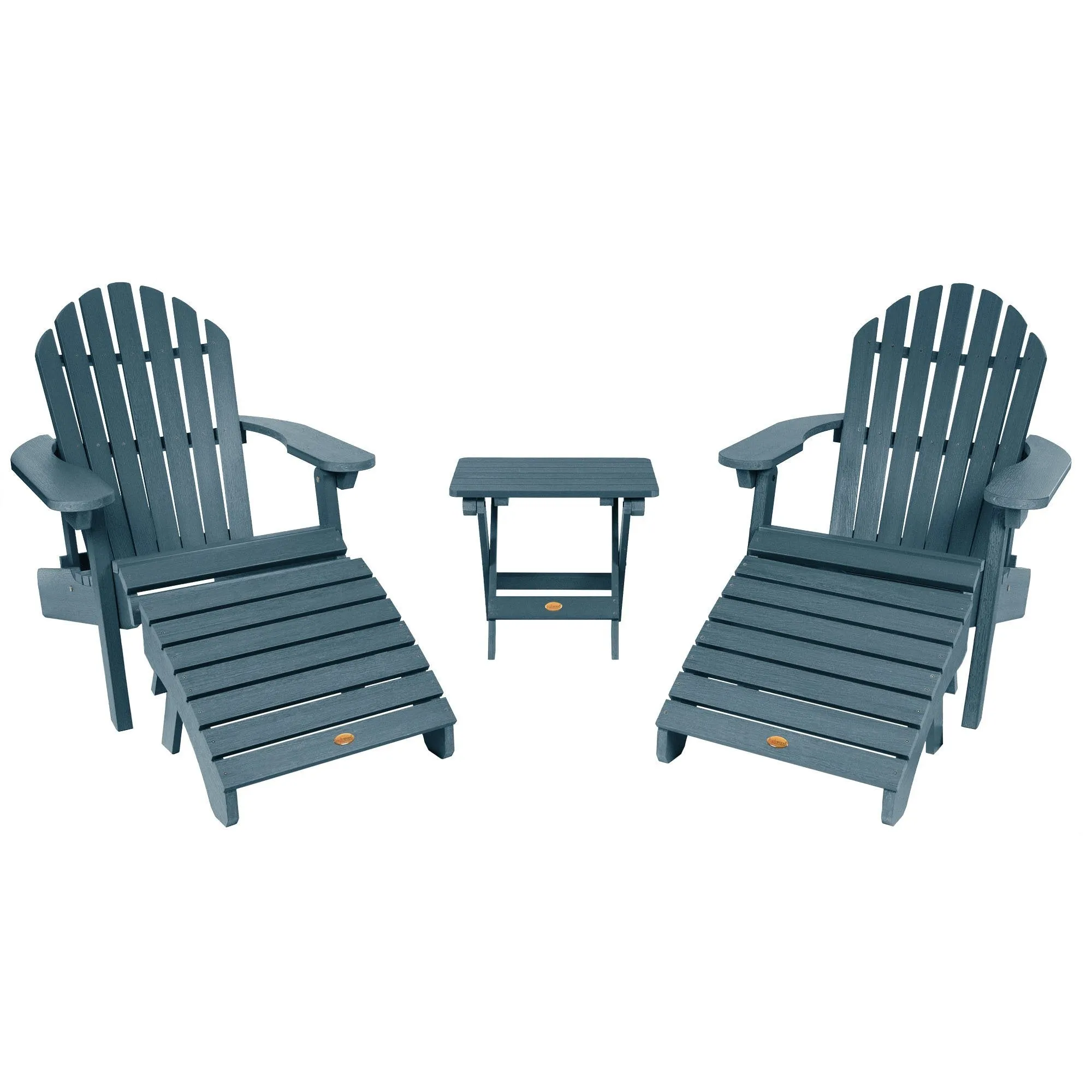 2 Hamilton Adirondack Chairs, 2 Ottomans & Side Table