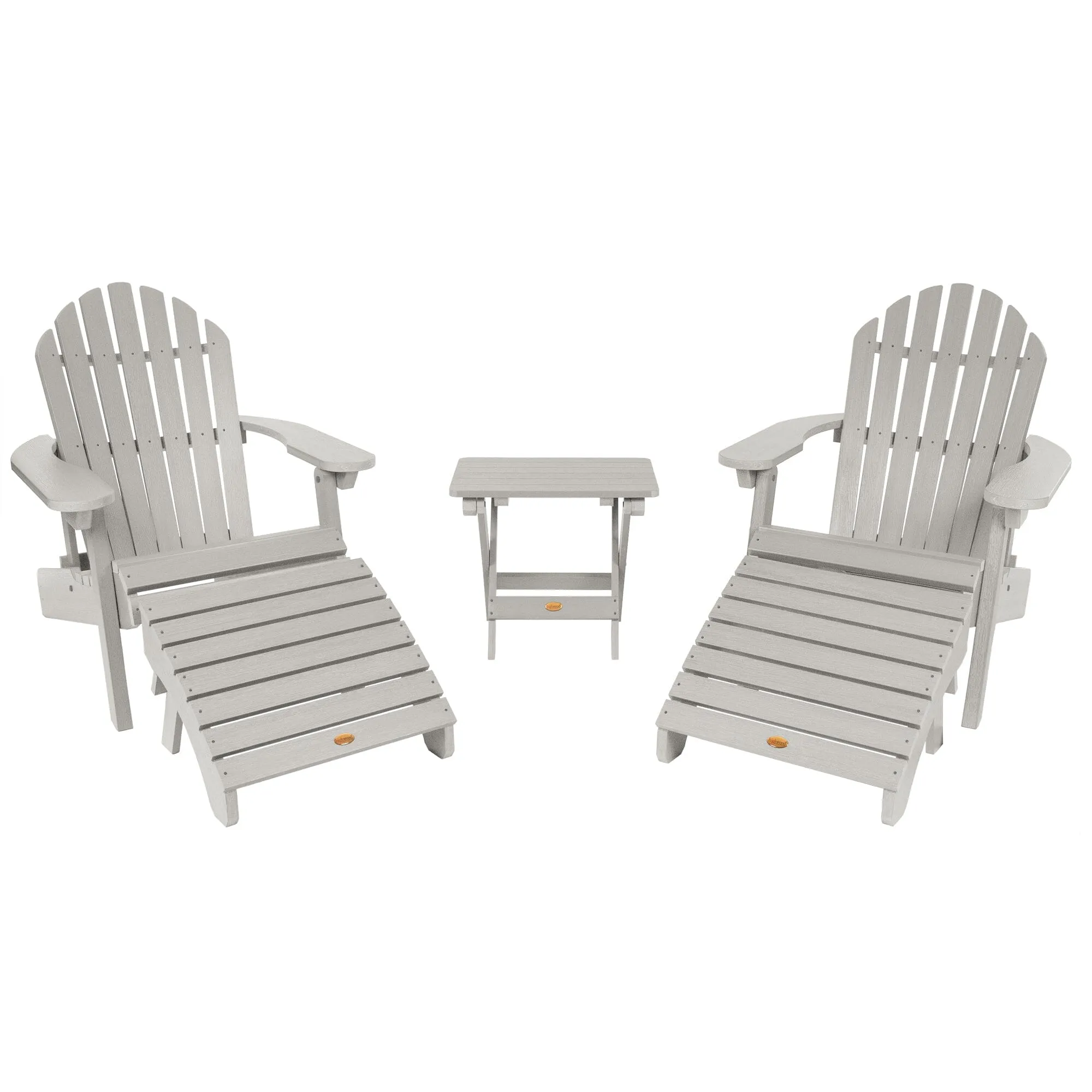 2 Hamilton Adirondack Chairs, 2 Ottomans & Side Table