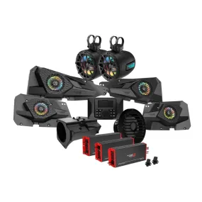 2014  RZR XP 4DR 1110W Complete Audio Kit with 3 Amplifiers, Media Center, Front and Rear 6.5” 2-Way Door Speakers, 6.5” 2-Way Tower Speakers and 10" Subwoofer - RPMRZRKM43