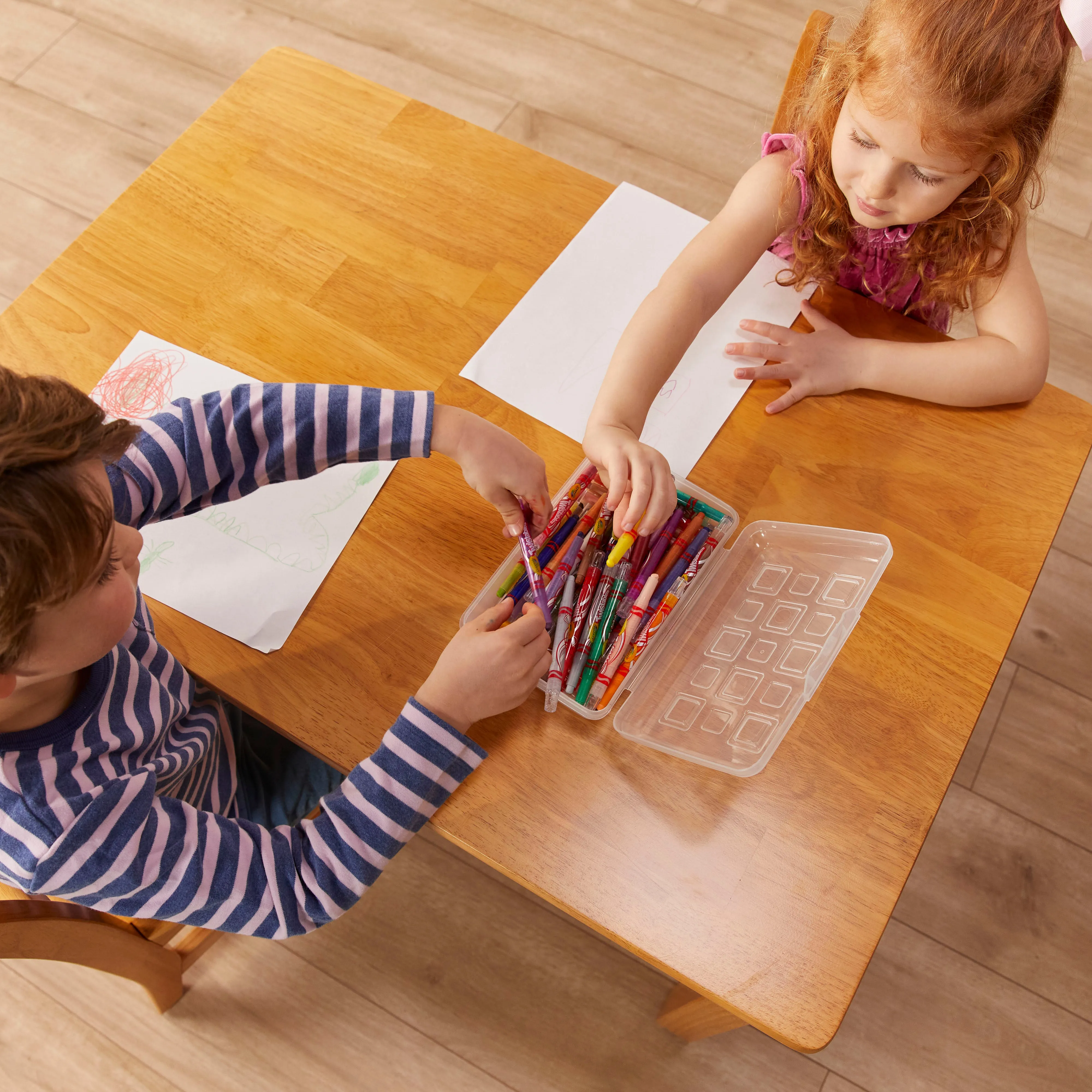 24in x 24in Square Hardwood Table with 20in Legs and Two 10in Chairs, Kids Furniture