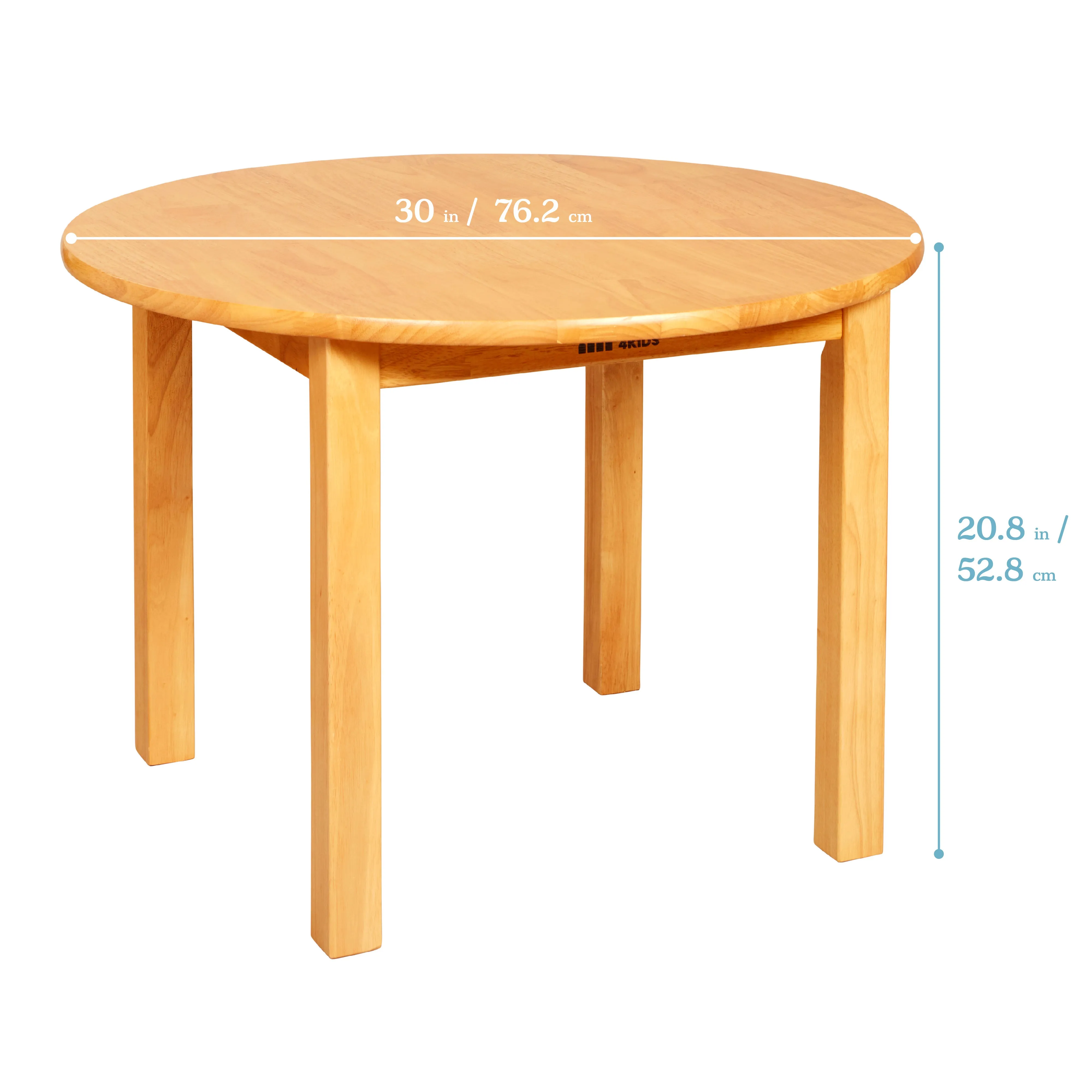 24in x 24in Square Hardwood Table with 20in Legs and Two 10in Chairs, Kids Furniture