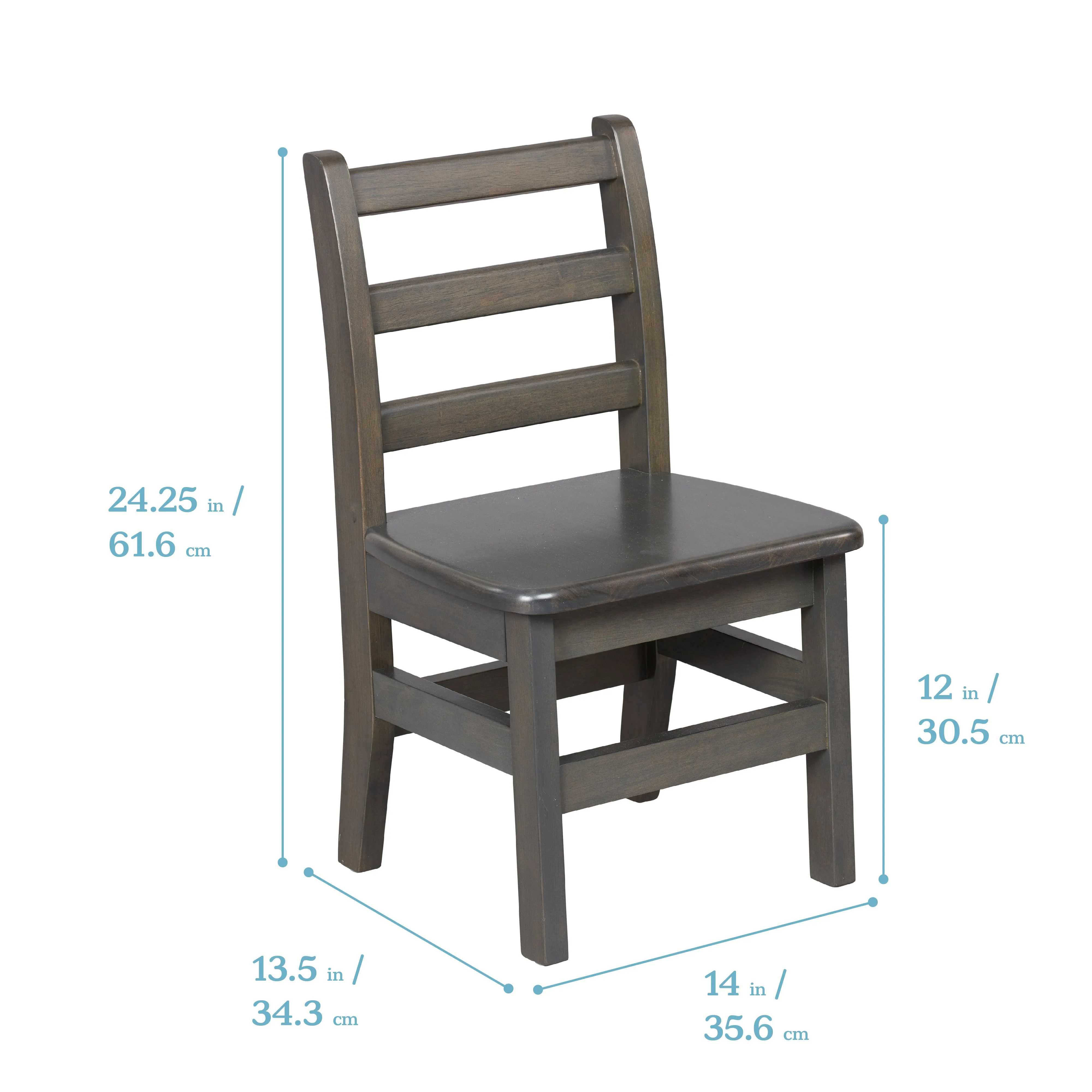 24in x 48in Rectangular Hardwood Table and Chair Set, 12in Seat Height, Kids Furniture