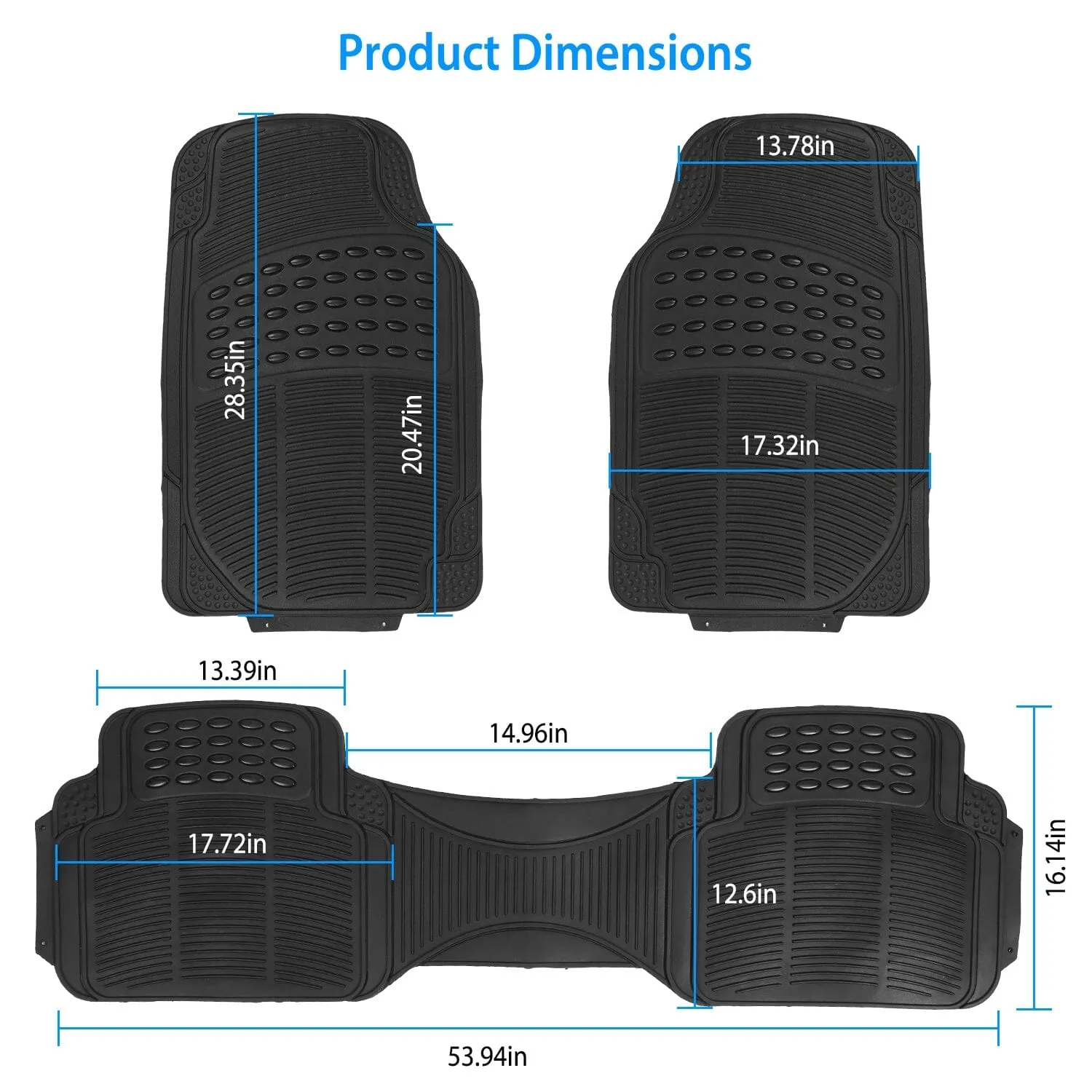 3-Piece: Automotive Floor Mats Set