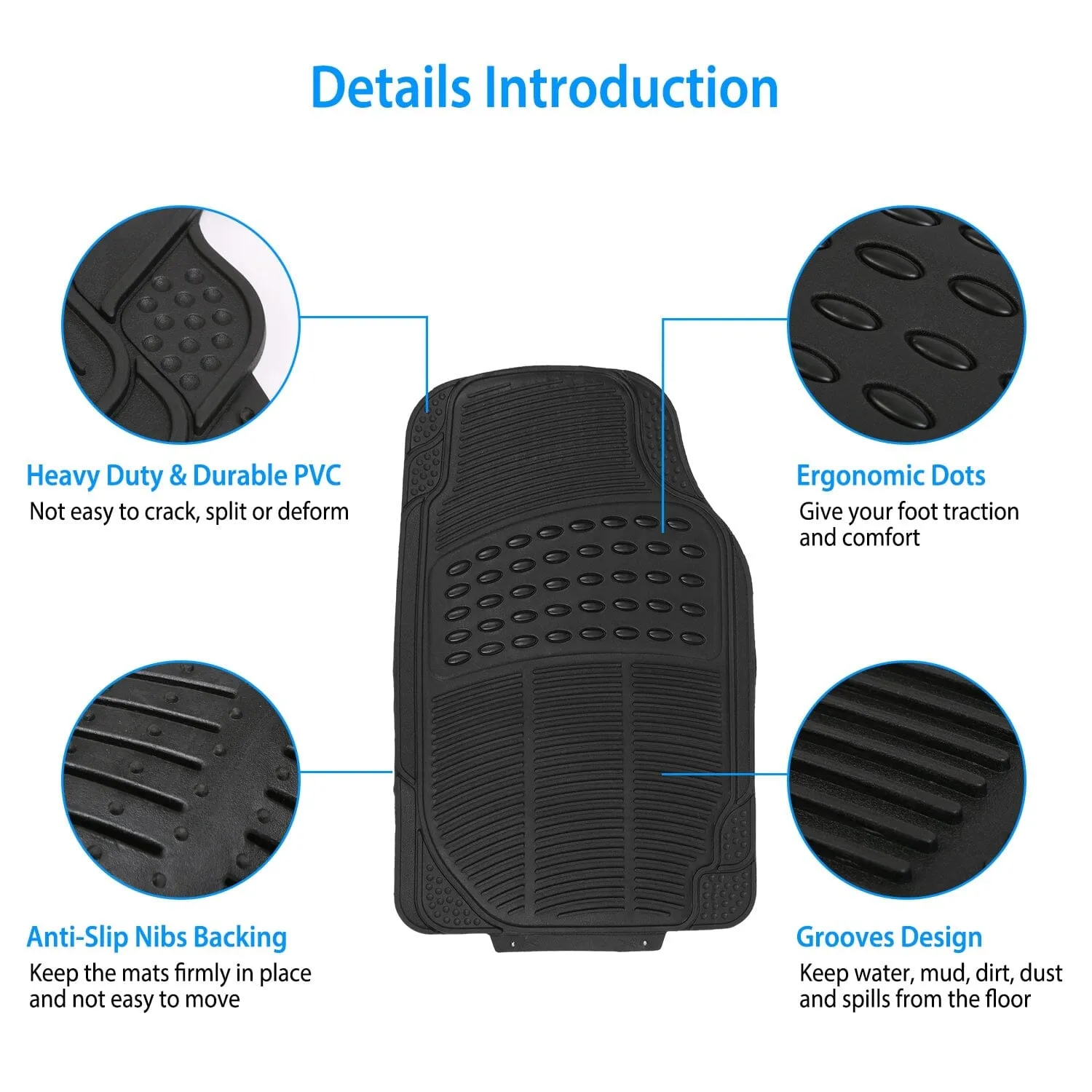 3-Piece: Automotive Floor Mats Set