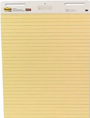 3M Self-Stick Easel Pad' Ruled' 25 X 30' Yellow' 2 30-Sheet Pads/Carton