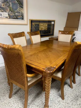 72" Dining Set Tommy Bahama w/ 6 chairs 1 Leaf