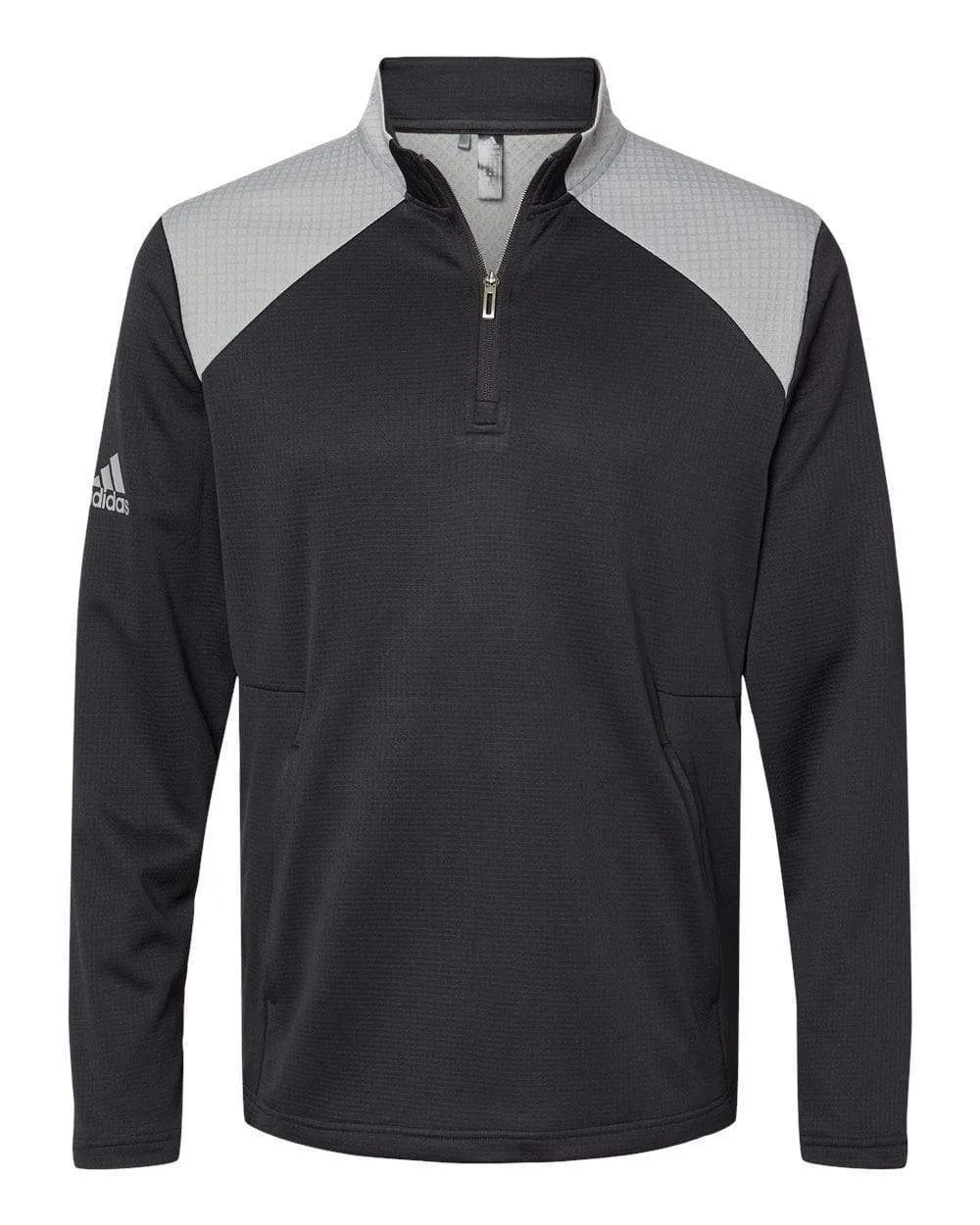 adidas - Men's Textured Mixed Media Quarter-Zip Pullover