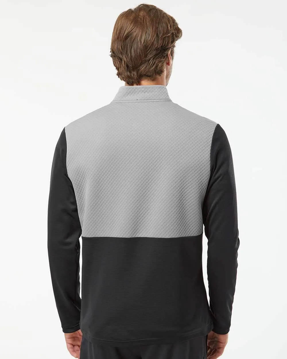 adidas - Men's Textured Mixed Media Quarter-Zip Pullover