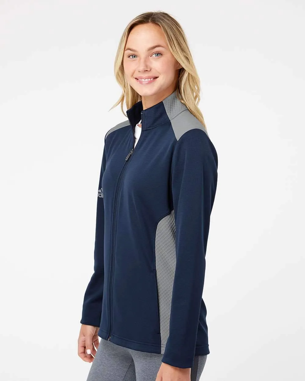 adidas - Women's Textured Mixed Media Full-Zip Jacket