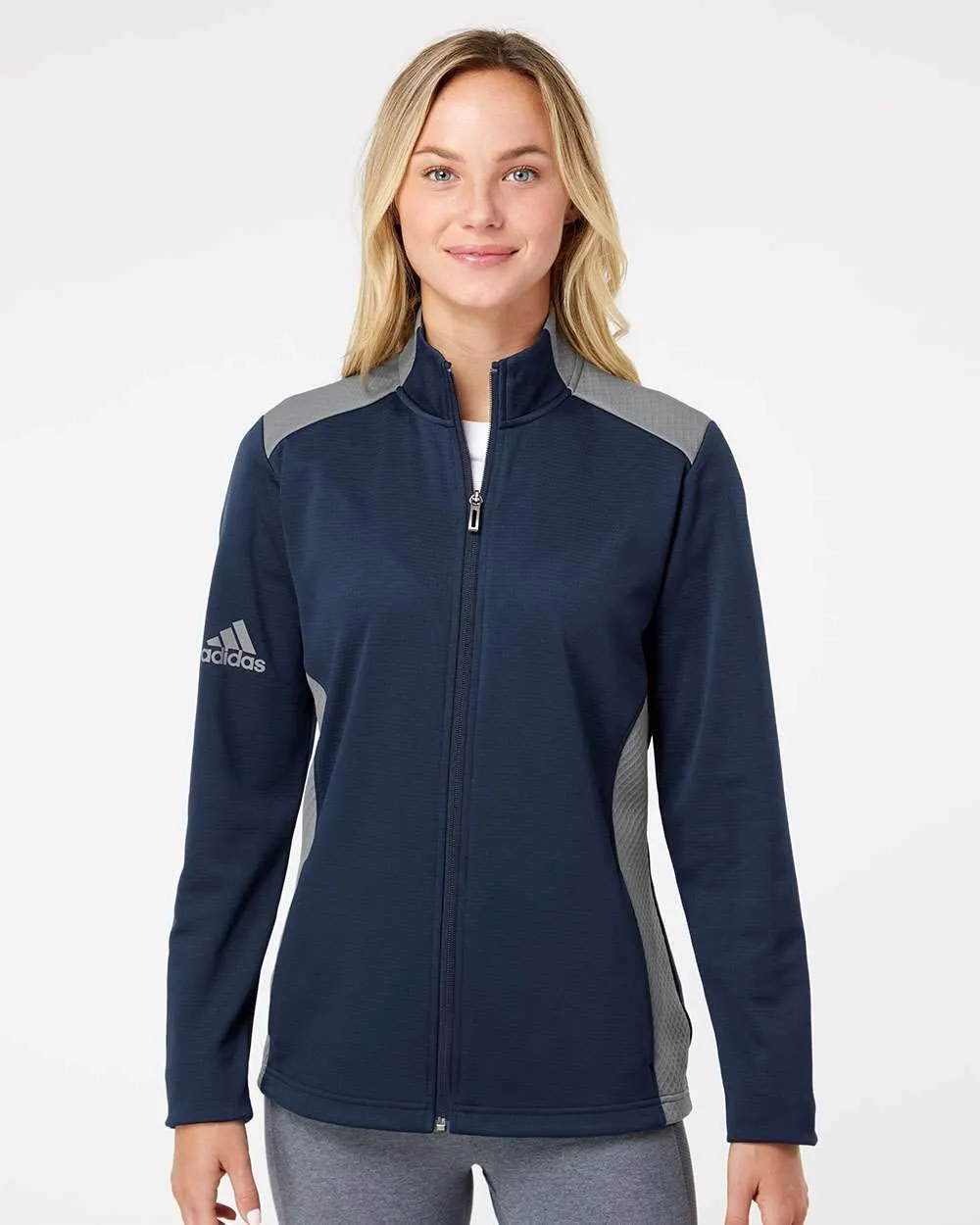 adidas - Women's Textured Mixed Media Full-Zip Jacket