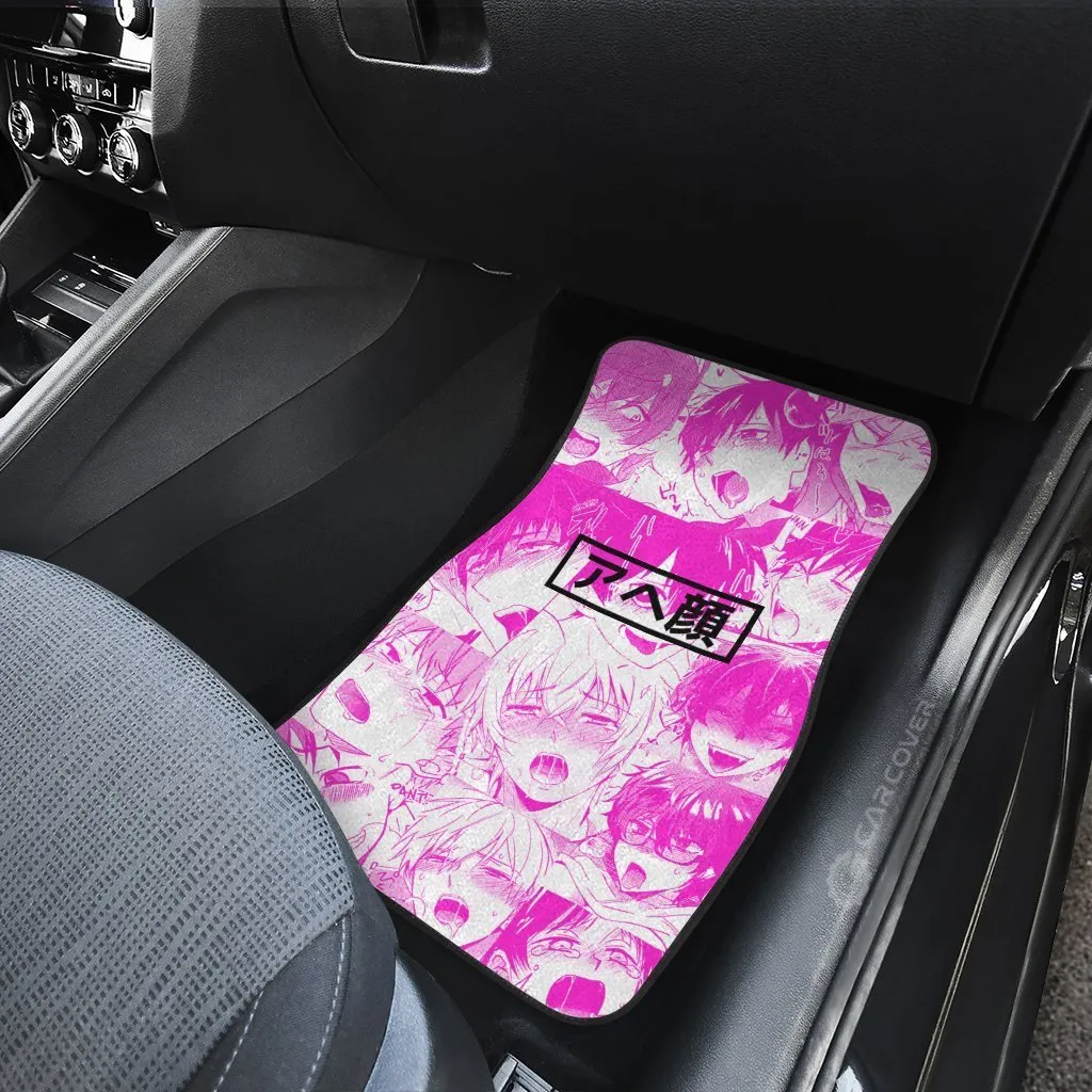 Ahegao Yaoi Car Floor Mats Custom Pink Car Interior Accessories