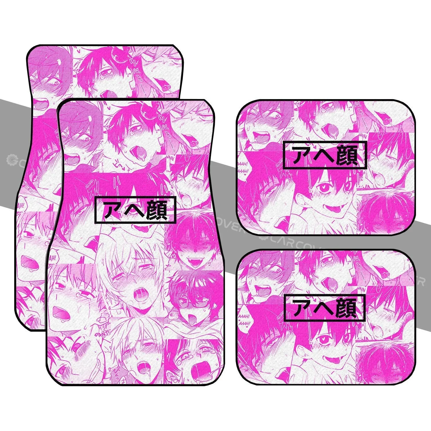 Ahegao Yaoi Car Floor Mats Custom Pink Car Interior Accessories