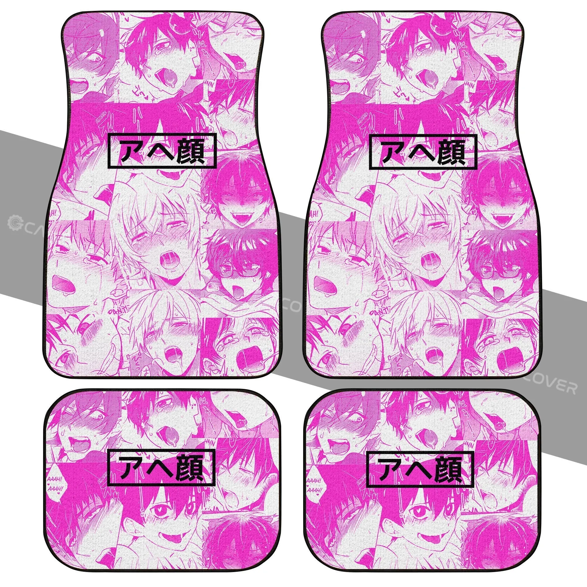 Ahegao Yaoi Car Floor Mats Custom Pink Car Interior Accessories