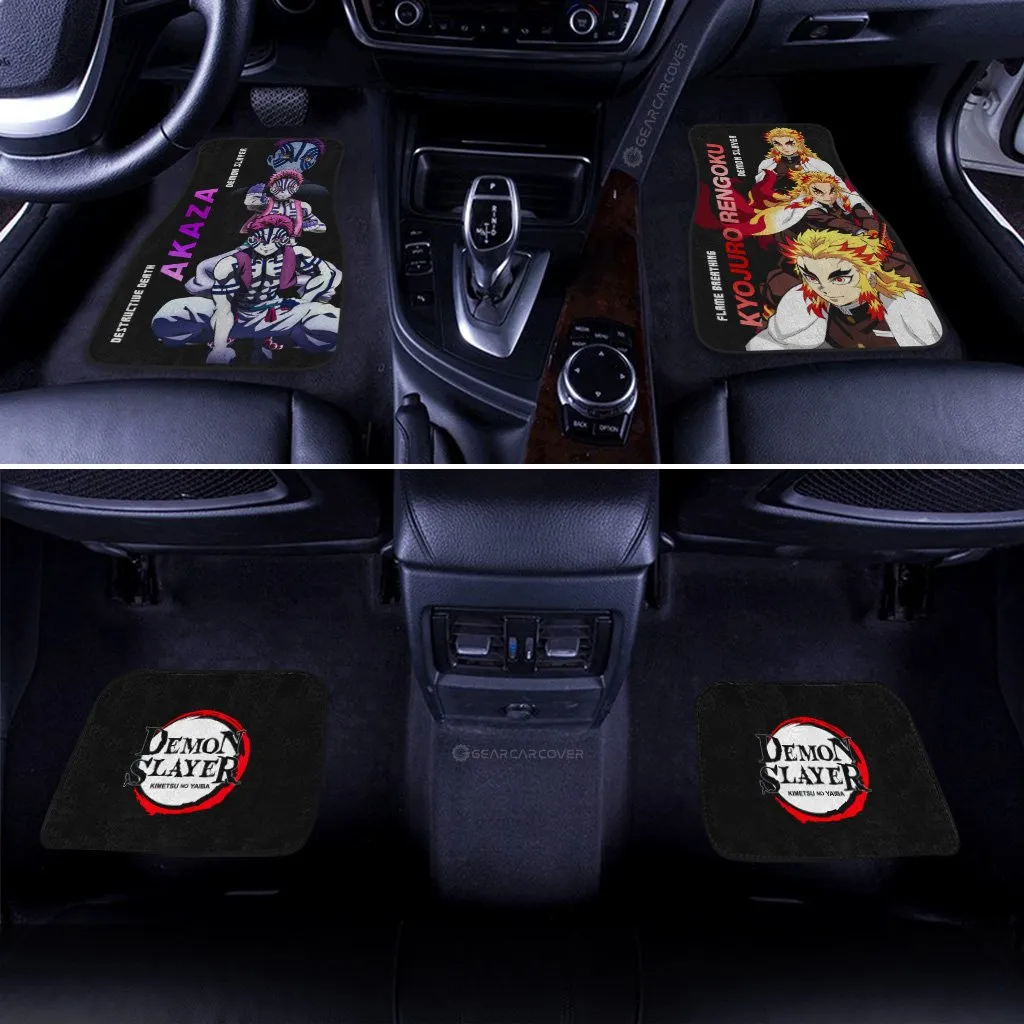 Akaza And Rengoku Car Floor Mats Custom