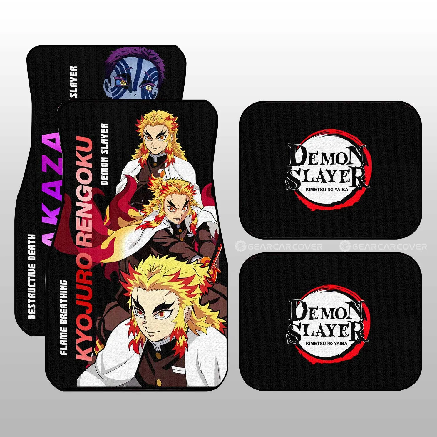 Akaza And Rengoku Car Floor Mats Custom