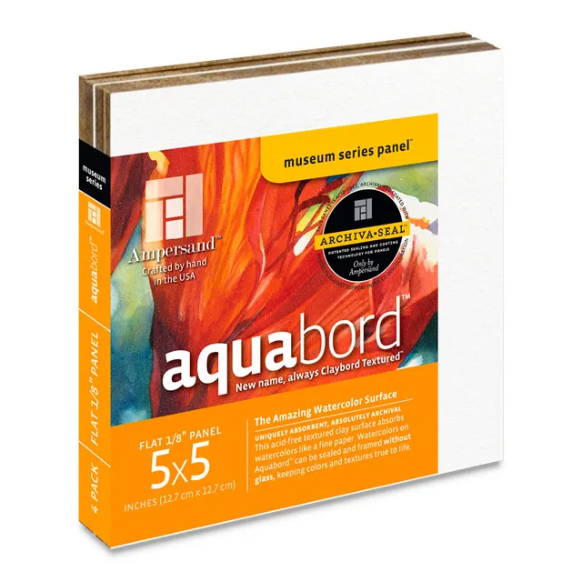 Ampersand Aquabord - Flat, 5" x 5", 4 Pack