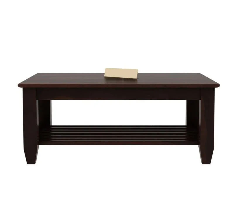 ANCHORWOOD Home Furniture Solid Sheesham Wood Rectangle Coffee Table Living Room Furniture | Centre Table,Tea Table,Wooden Sofa Centre Table Standard,Walnut Finish