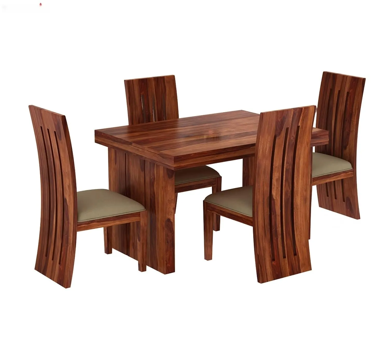 APANA TIMBER™ Solid Sheesham Wood Dining Table 4 Seater Dining Table with Chairs | Dining Table Set | Dining Room Furniture | Four Seater Dining Set | 4 Seater | Honey Finish