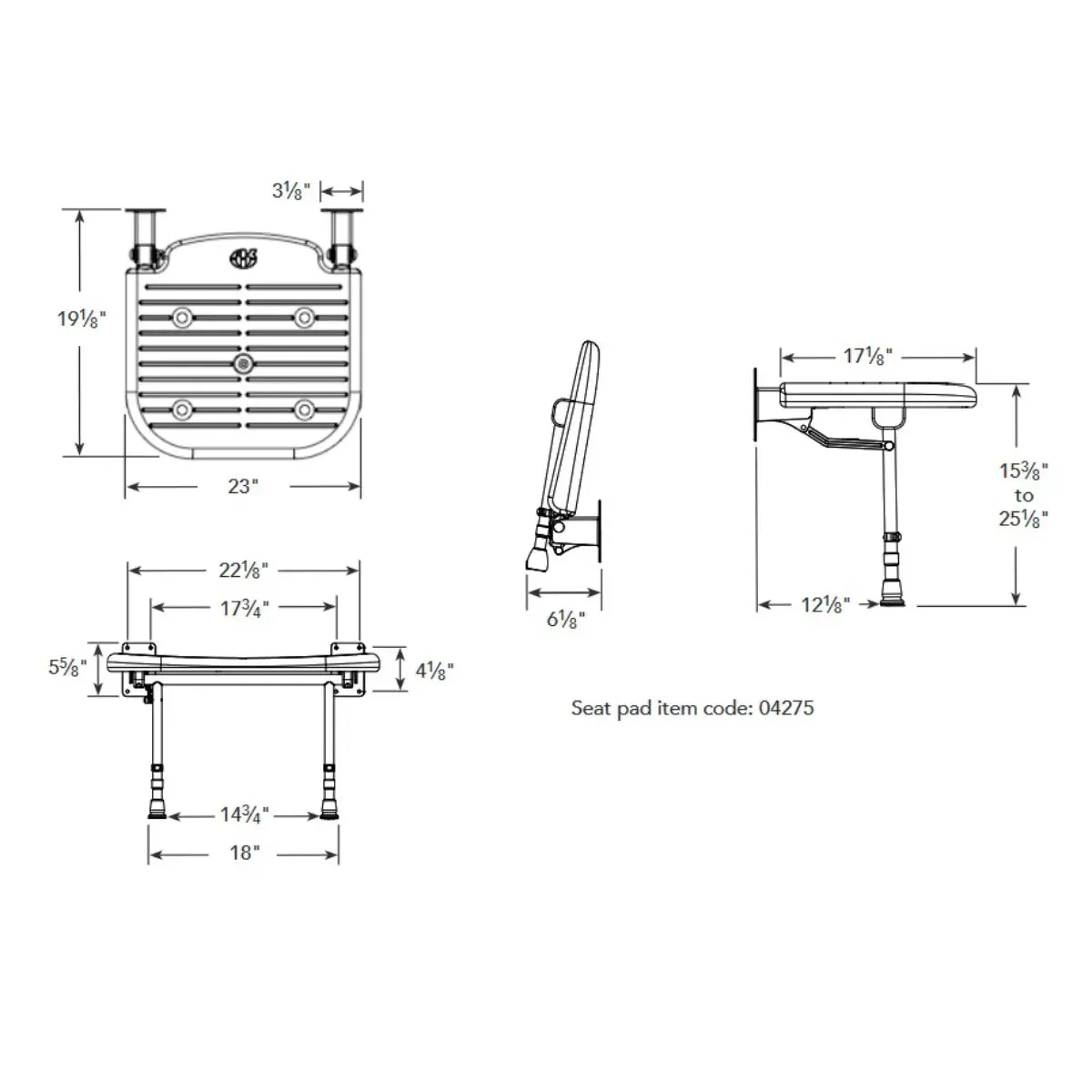 Arc Inc. 4000 Series Shower Seats