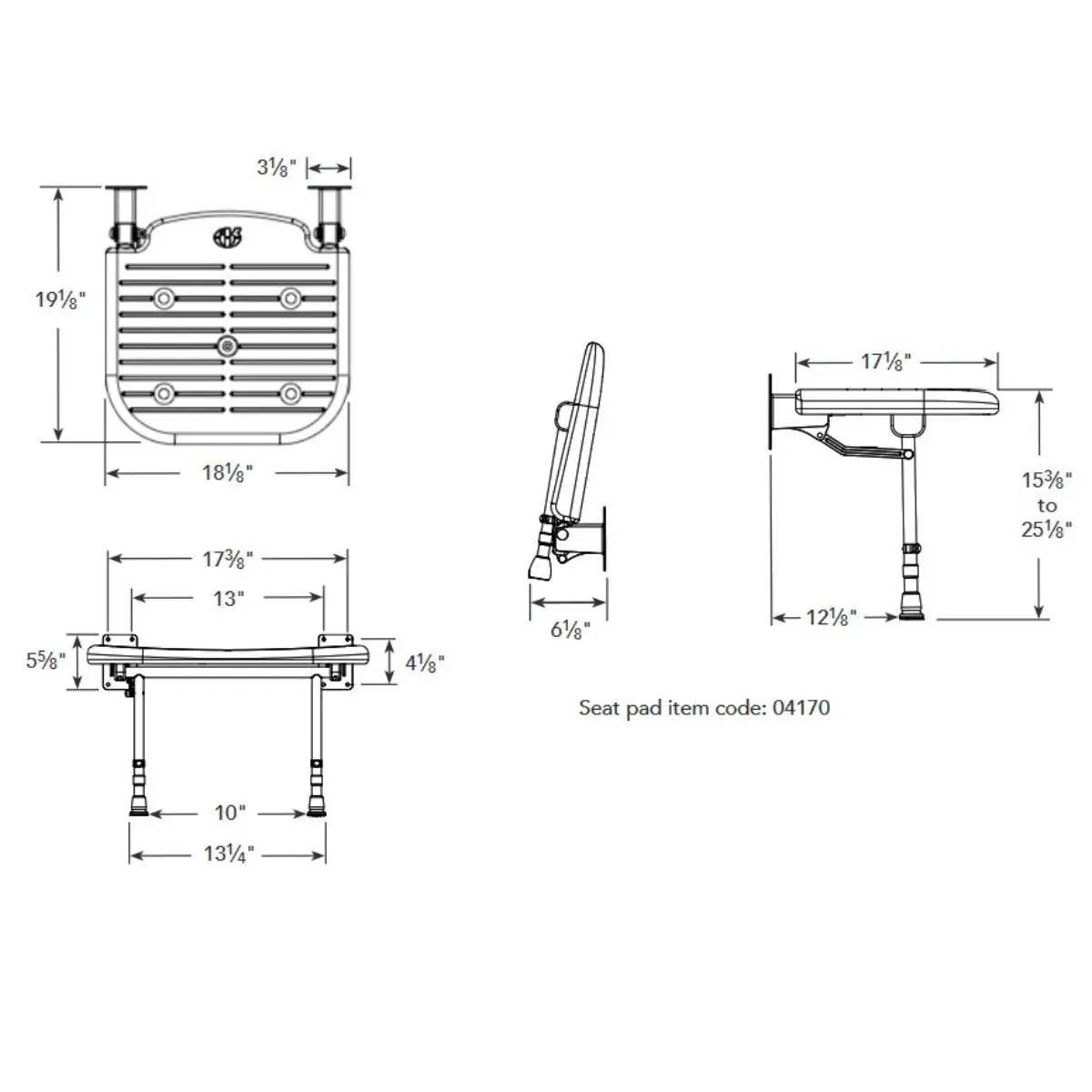 Arc Inc. 4000 Series Shower Seats