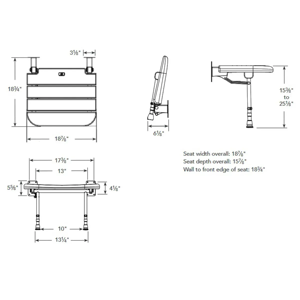 Arc Inc. 4000 Series Shower Seats