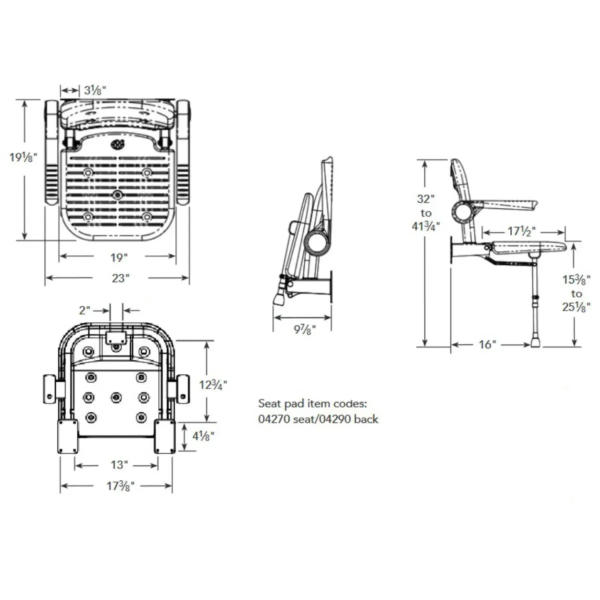 Arc Inc. 4000 Series Shower Seats