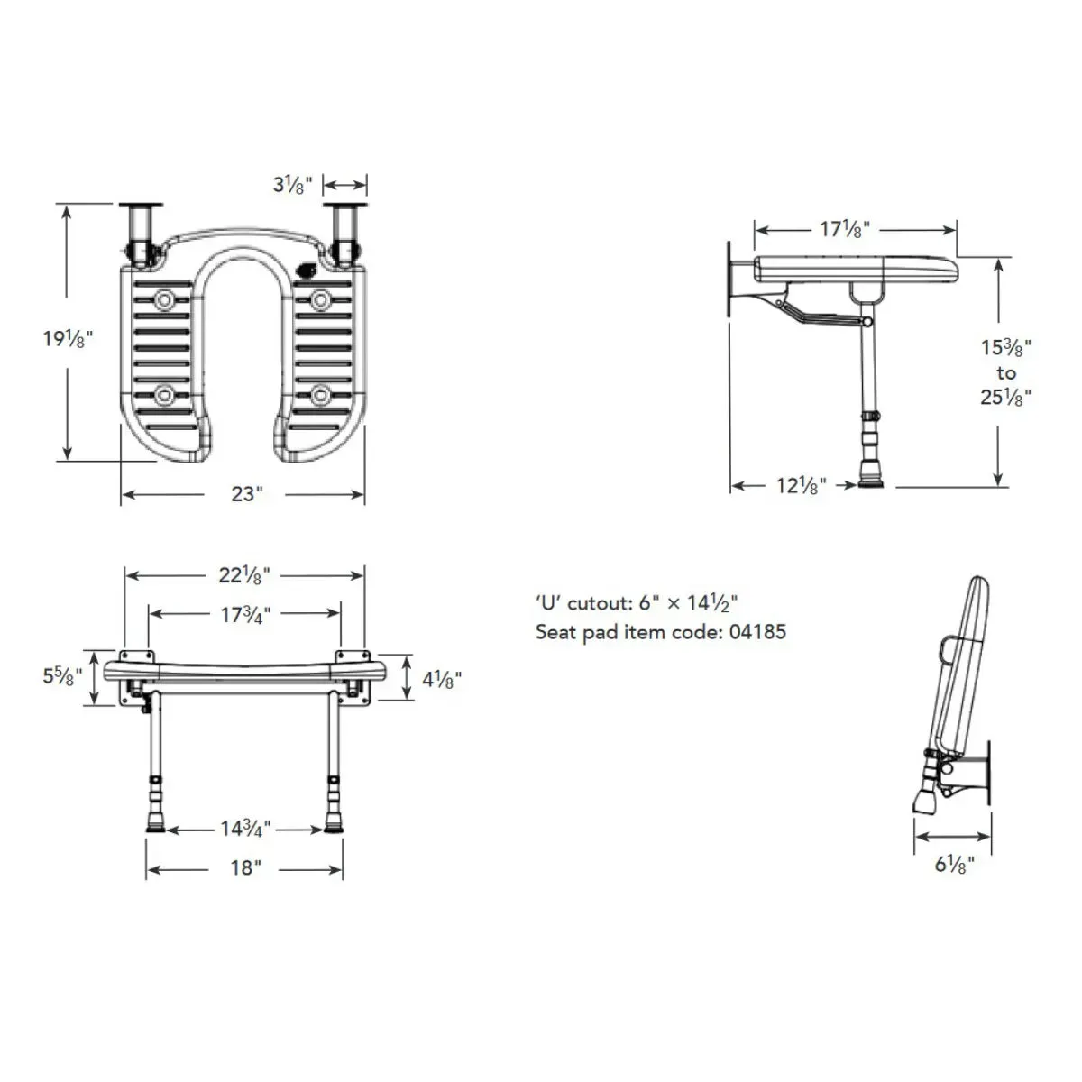 Arc Inc. 4000 Series Shower Seats