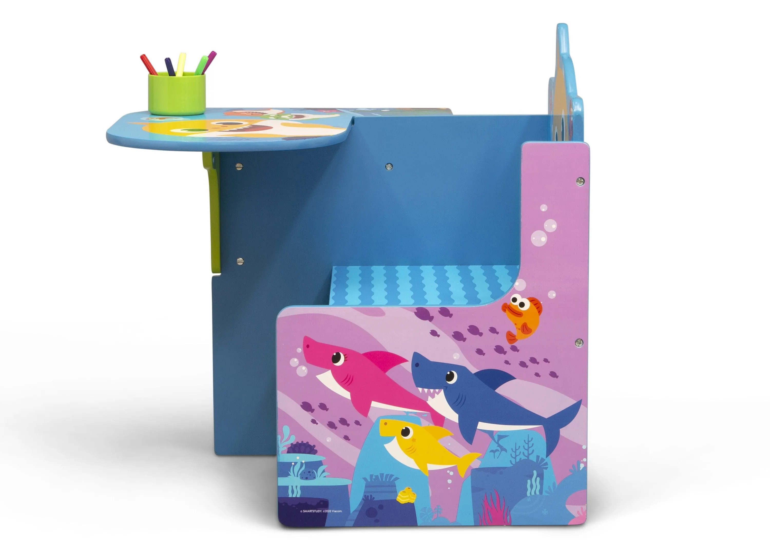 Baby Shark Chair Desk with Storage Bin