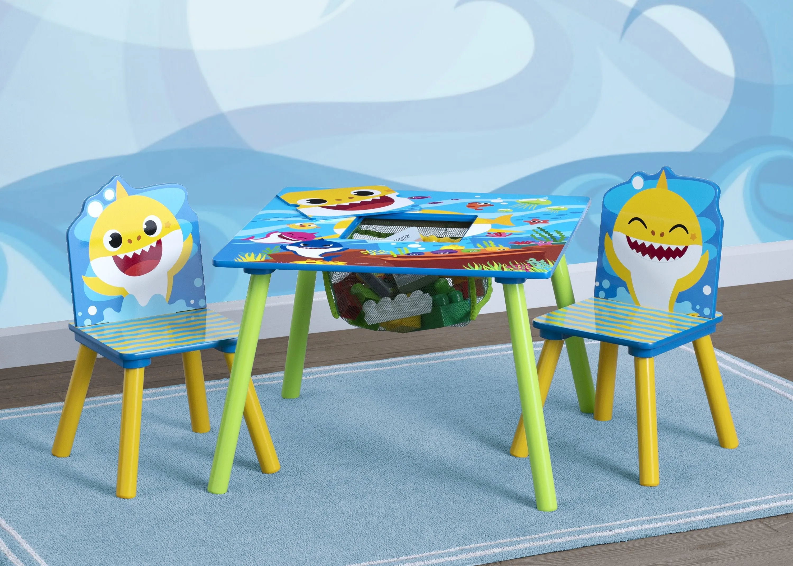 Baby Shark Kids Table and Chair Set With Storage