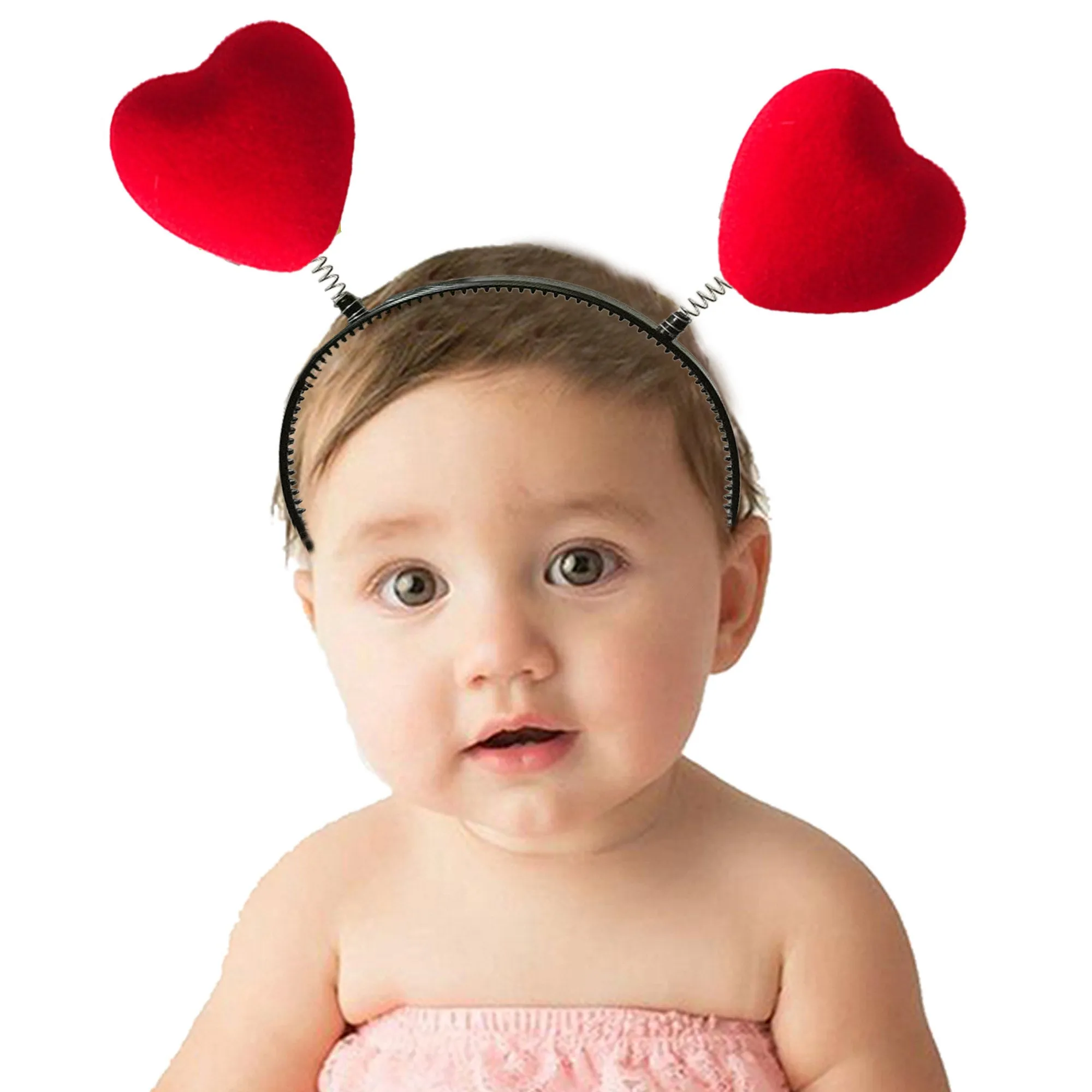 Babymoon Spring Baby Girl’s Headband with Hearts| Hairband Hair Accessories | Hearts | Red