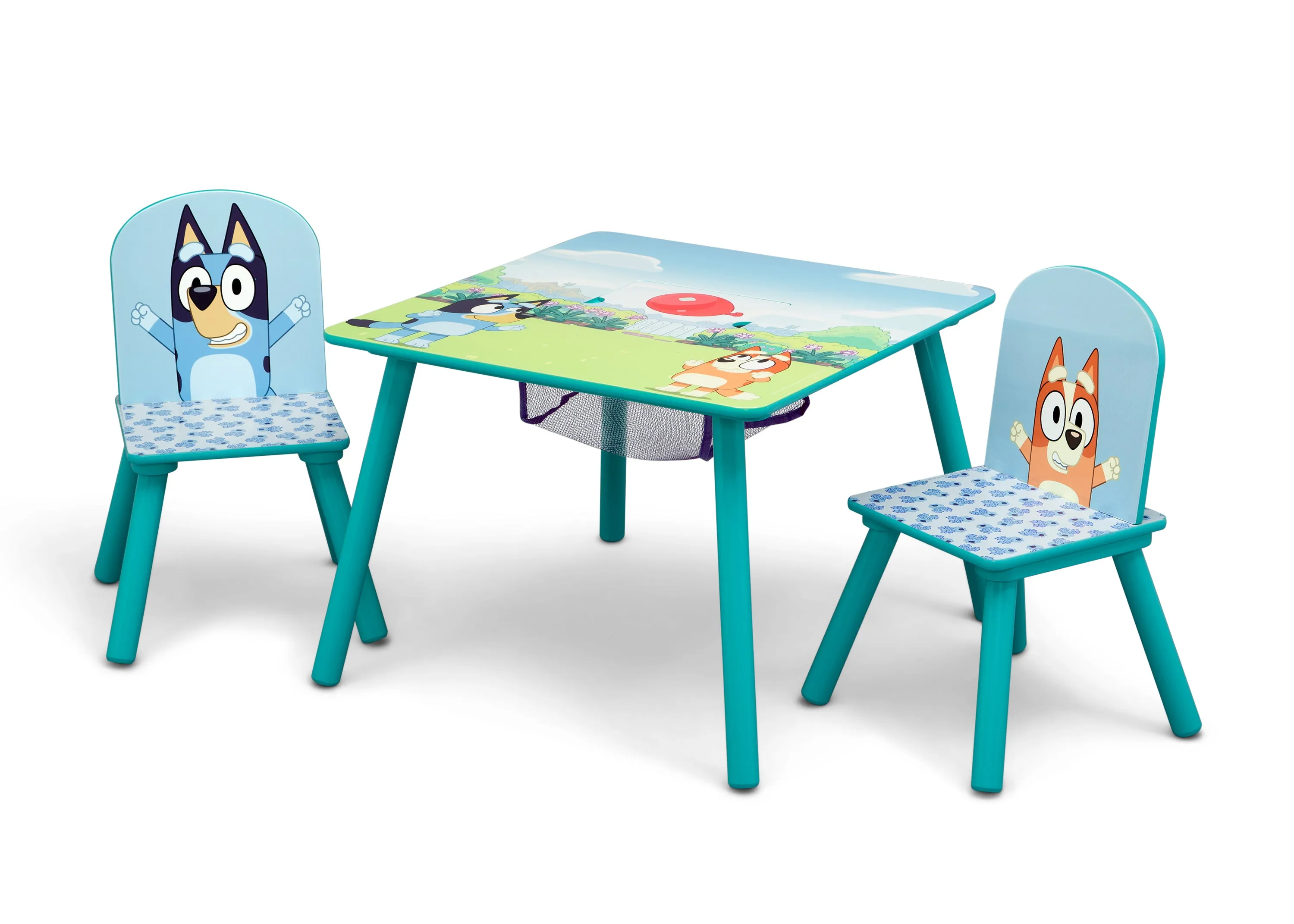 Bluey Kids Table and Chair Set with Storage (2 Chairs Included)