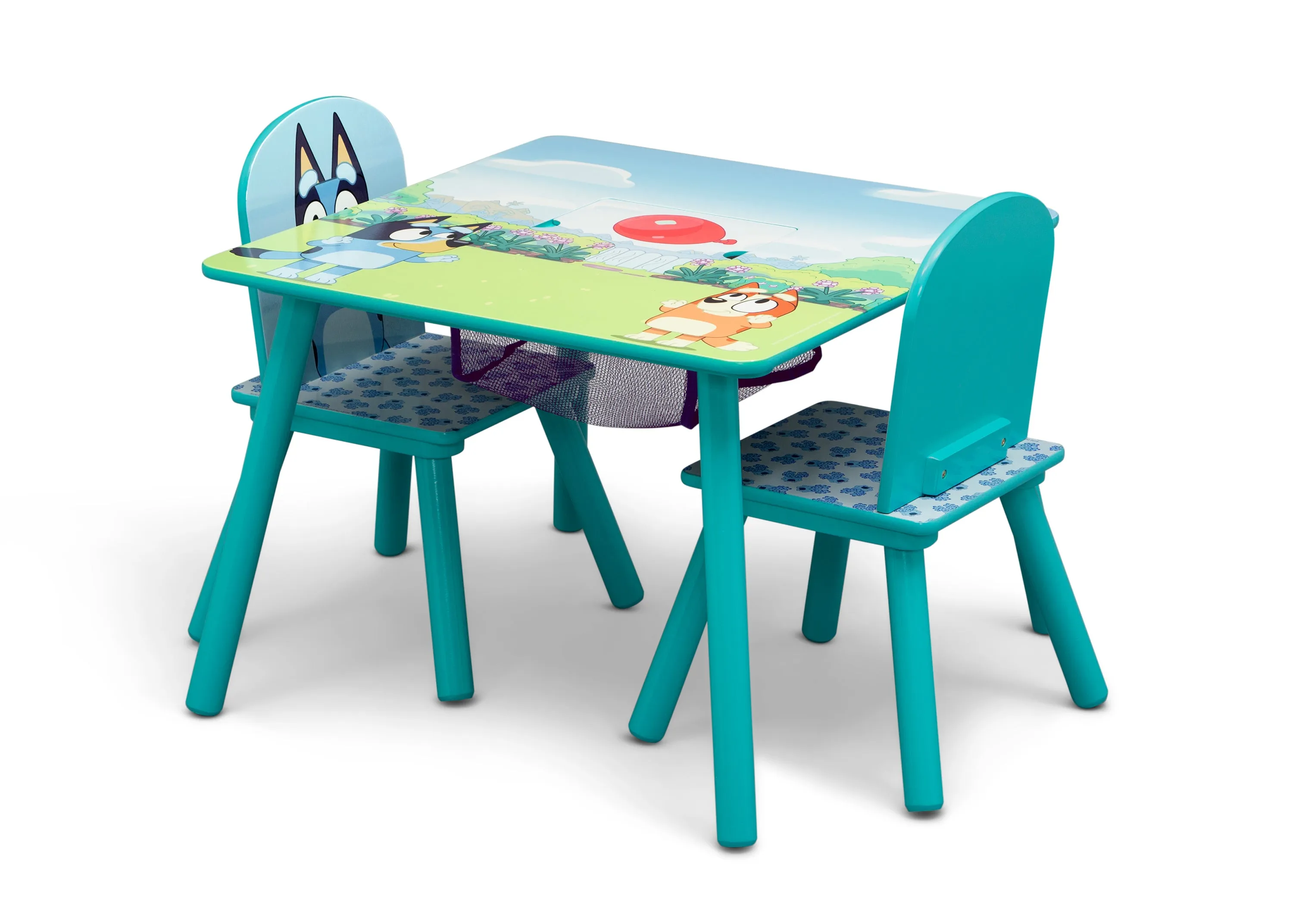 Bluey Kids Table and Chair Set with Storage (2 Chairs Included)