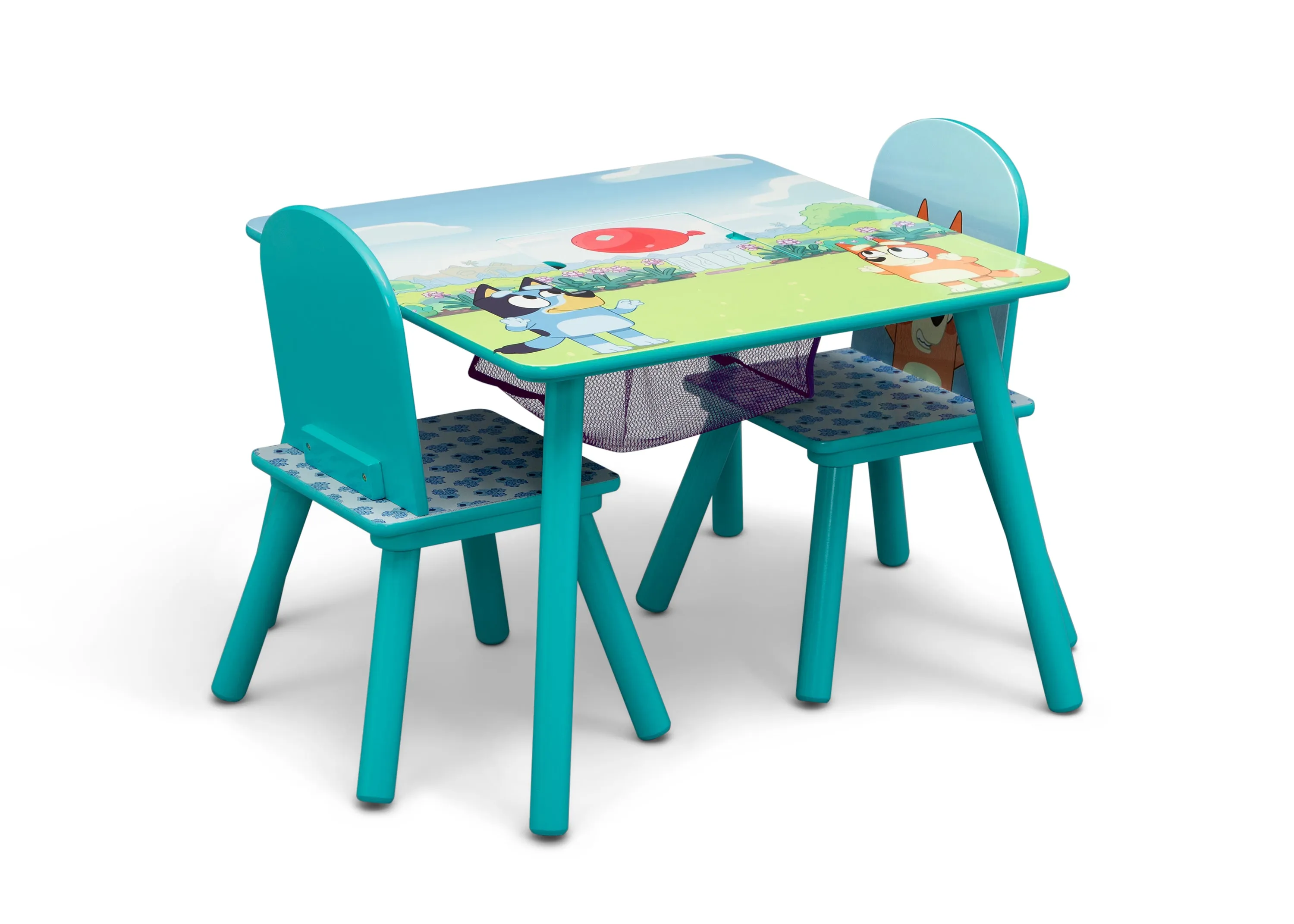 Bluey Kids Table and Chair Set with Storage (2 Chairs Included)