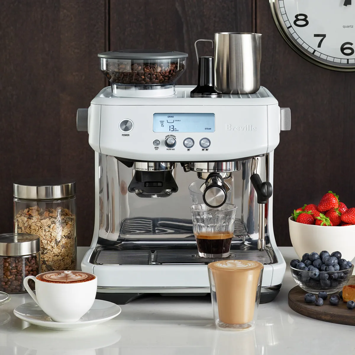 Breville Barista Pro Espresso Machine, Sea Salt #BES878SST