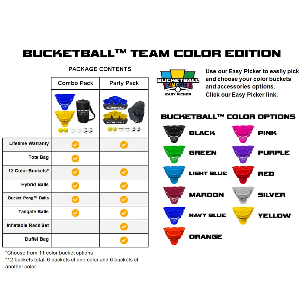 BucketBall - Team Color Edition - Party Pack (Light Blue/Orange)