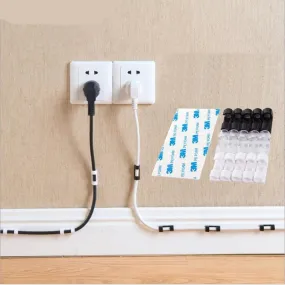 Cable Management Clips - ABS Desktop Organizer for USB Charging & Data Lines