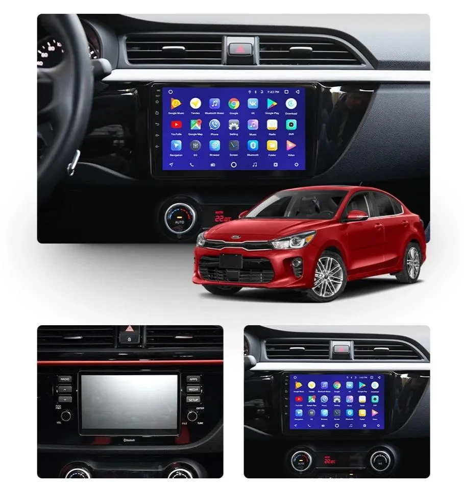 Car Dealz 10.2" Android 10.0 KIA RIO 4 2016 - 2019 w CAM In Dash Plus OEM Fascia