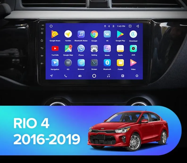 Car Dealz 10.2" Android 10.0 KIA RIO 4 2016 - 2019 w CAM In Dash Plus OEM Fascia