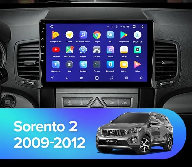 Car Dealz 10.2" Android 10.0 Kia Sorento 2 XM 2009-2012 In Dash Plus OEM Fascia