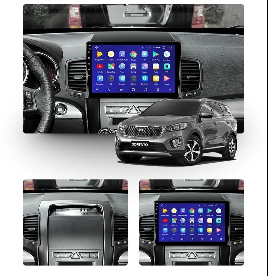 Car Dealz 10.2" Android 10.0 Kia Sorento 2 XM 2009-2012 In Dash Plus OEM Fascia