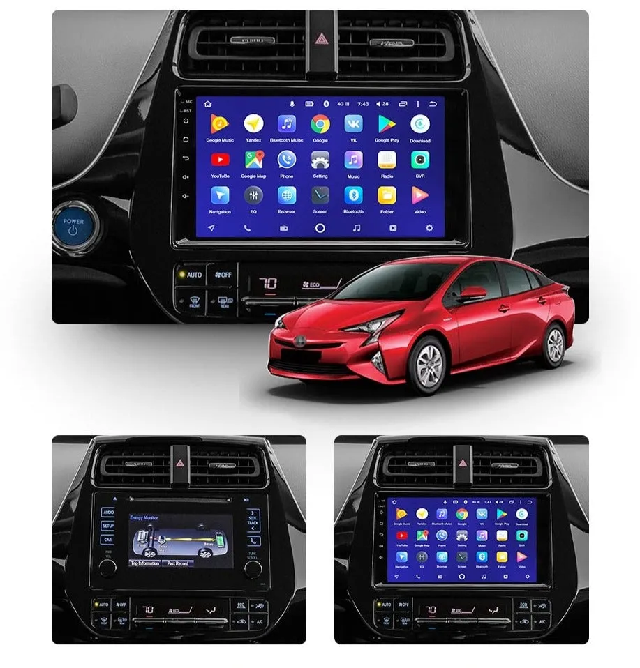 Car Dealz 10.2" Android 10.0 Toyota Prius XW50 2015 - 2020 Head Unit In Dash Plus OEM Fascia