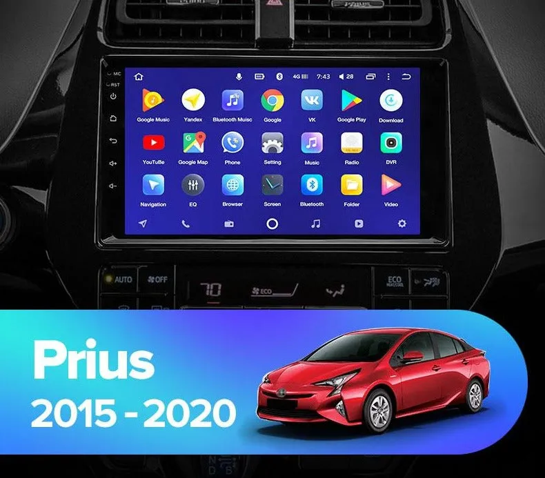 Car Dealz 10.2" Android 10.0 Toyota Prius XW50 2015 - 2020 Head Unit In Dash Plus OEM Fascia