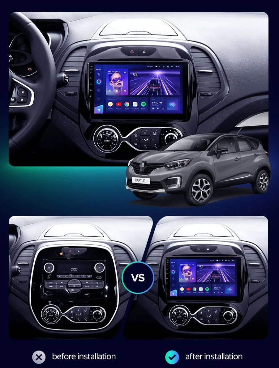 Car Dealz Elite 4G Data Model 10.2" Android 12.0 For Renault Kaptur 2016 - 2019 In Dash Plus OEM Fascia