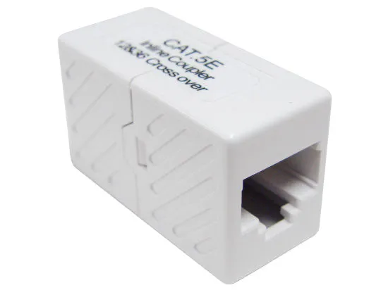 CAT5E Inline Crossover Coupler, Unshielded, White