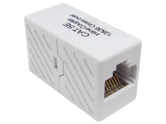 CAT5E Inline Crossover Coupler, Unshielded, White