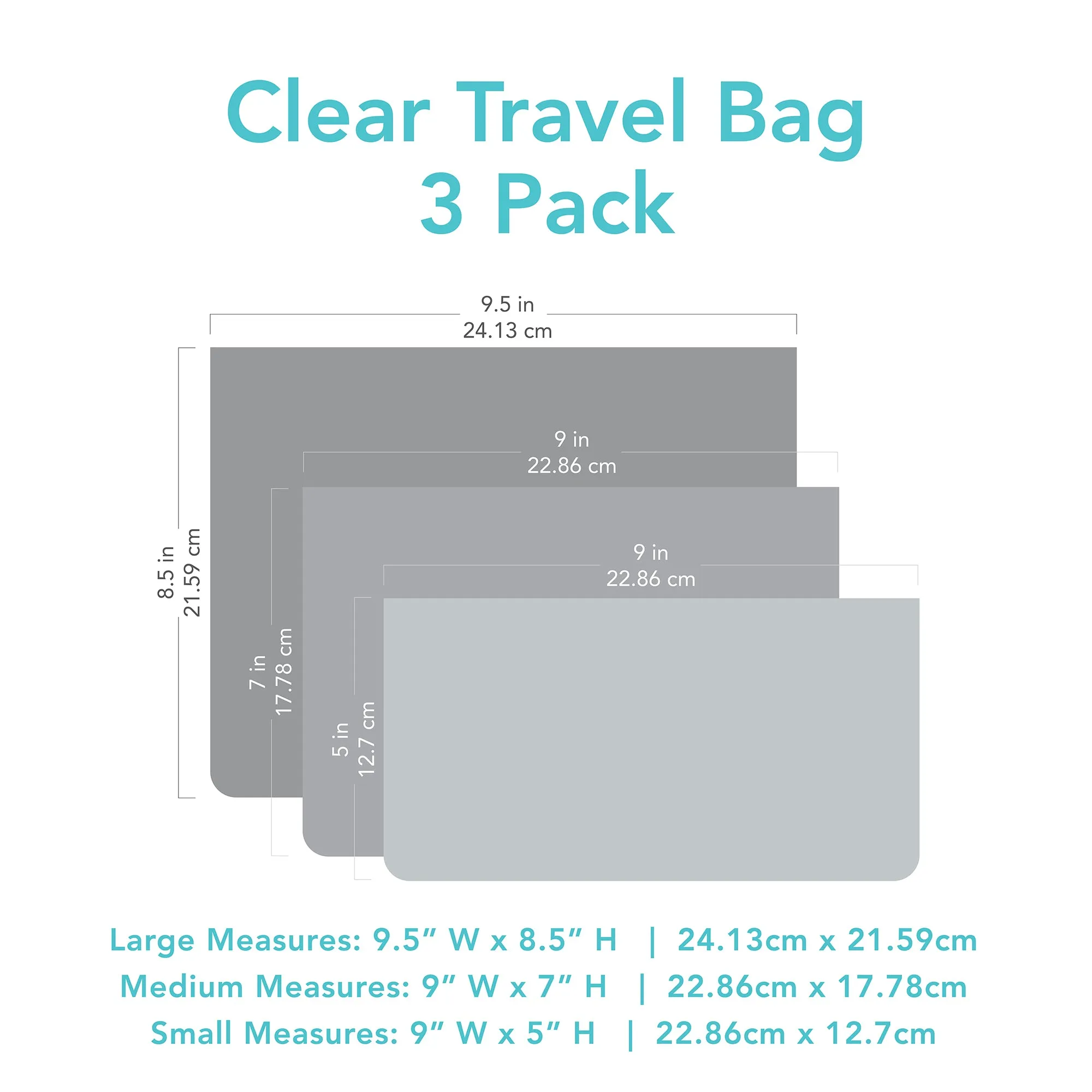 Clear Travel Bag 3-Pack: Lace