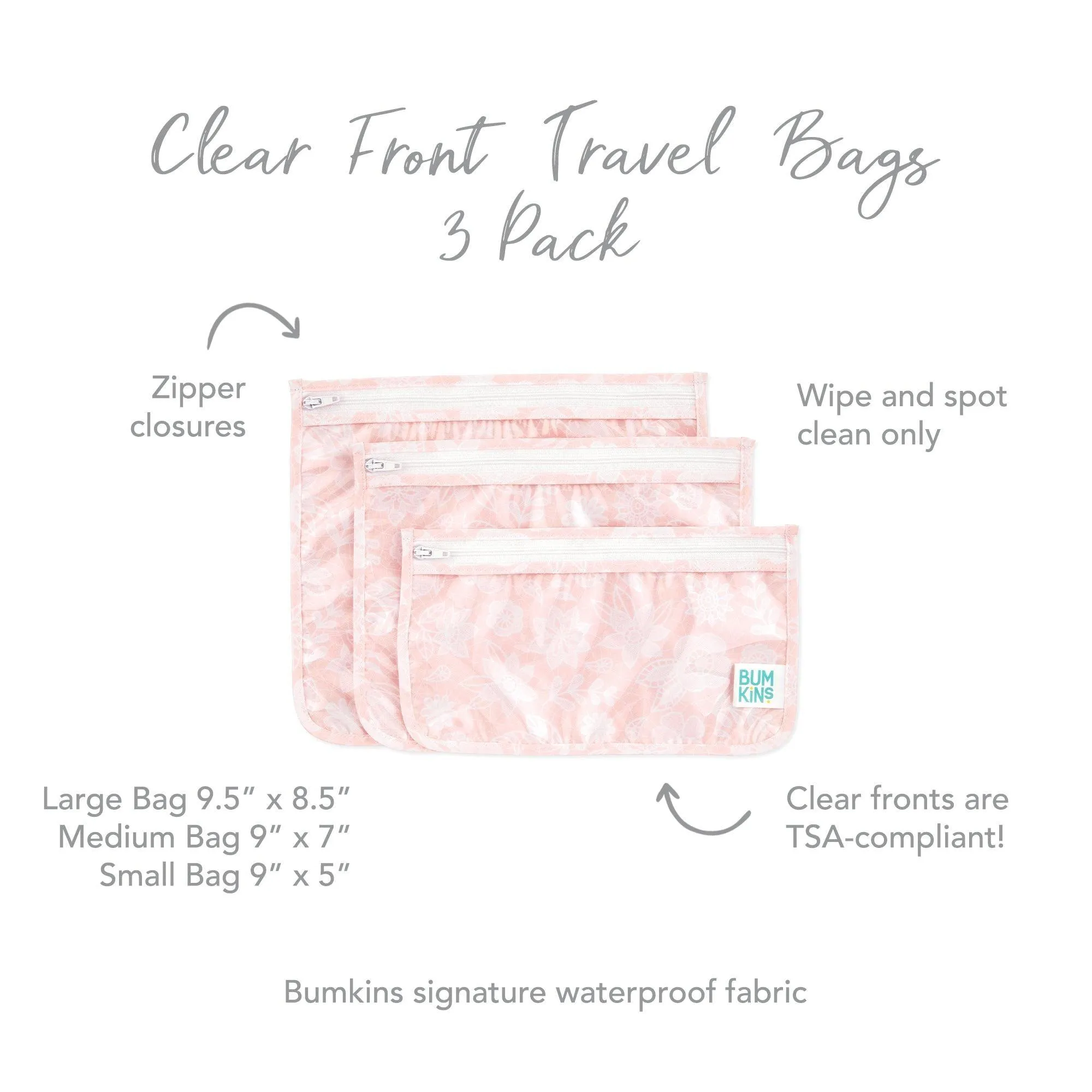 Clear Travel Bag 3-Pack: Lace