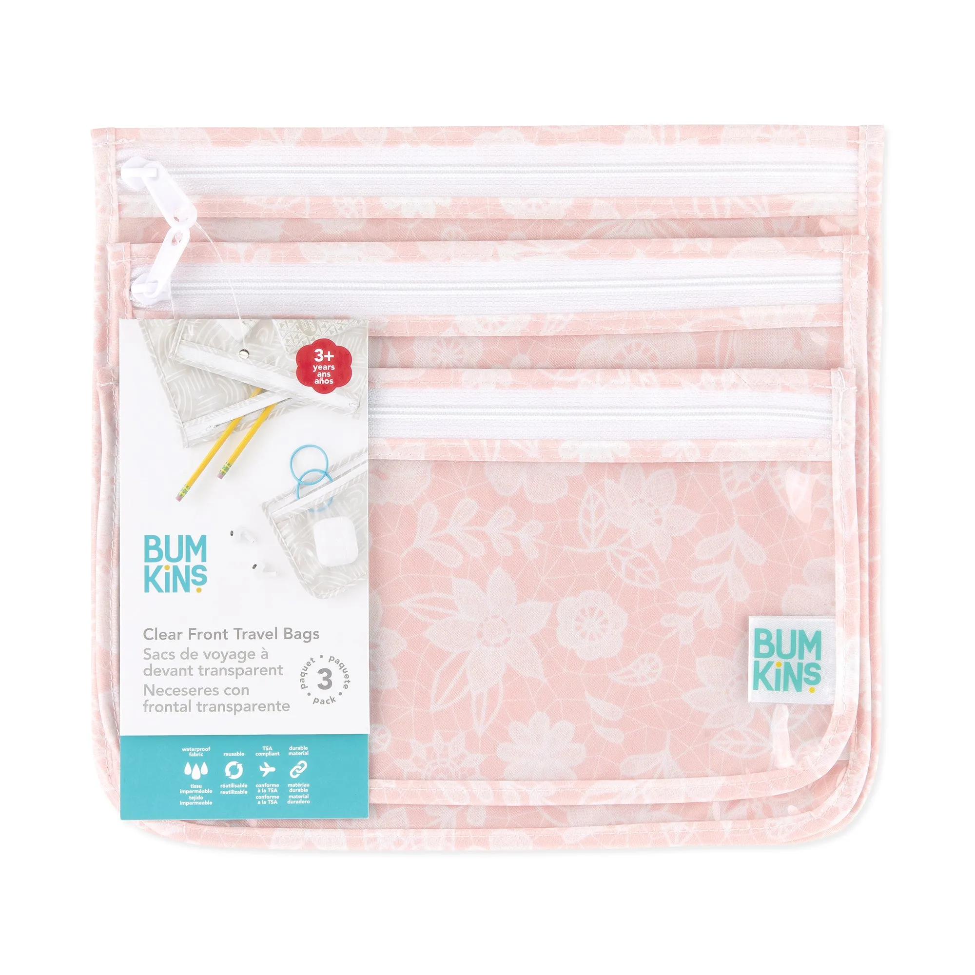 Clear Travel Bag 3-Pack: Lace