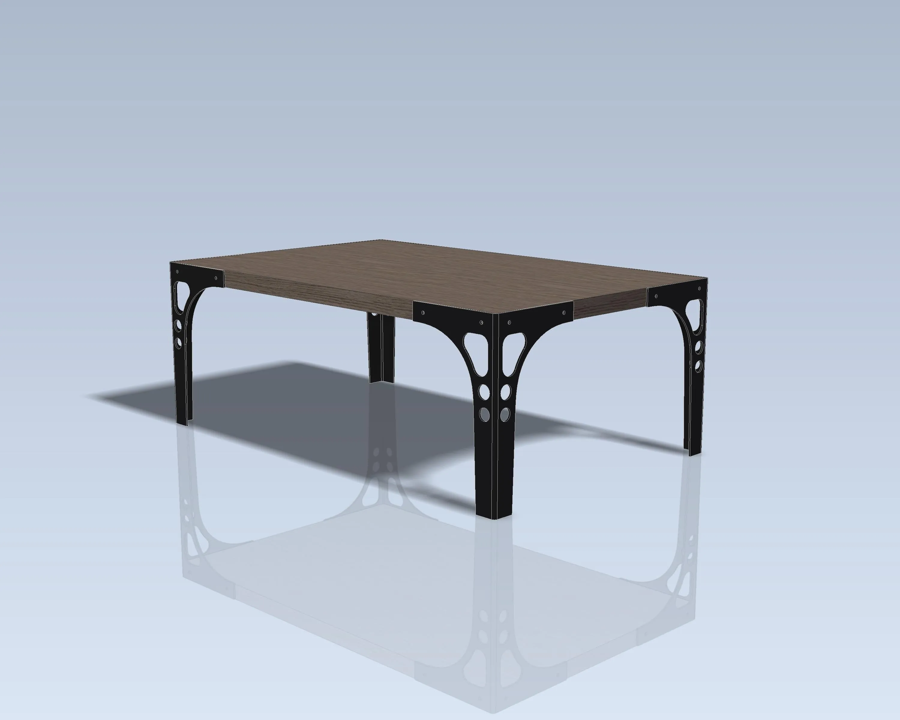 Coffee Table Metal Leg CNC Laser/Plasma Cutting DXF/SVG files. Industrial Design. Height 410mm (16 inches)