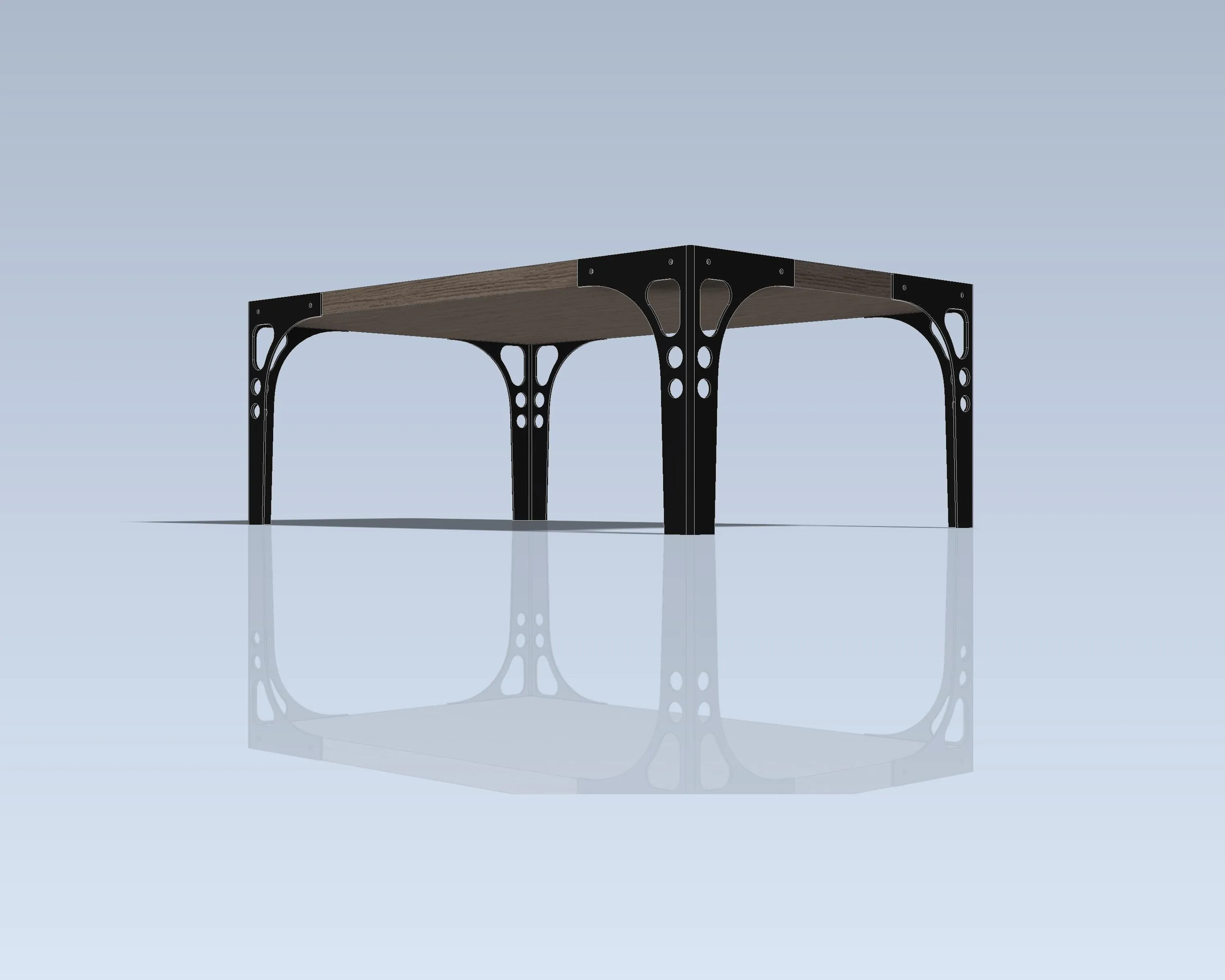 Coffee Table Metal Leg CNC Laser/Plasma Cutting DXF/SVG files. Industrial Design. Height 410mm (16 inches)